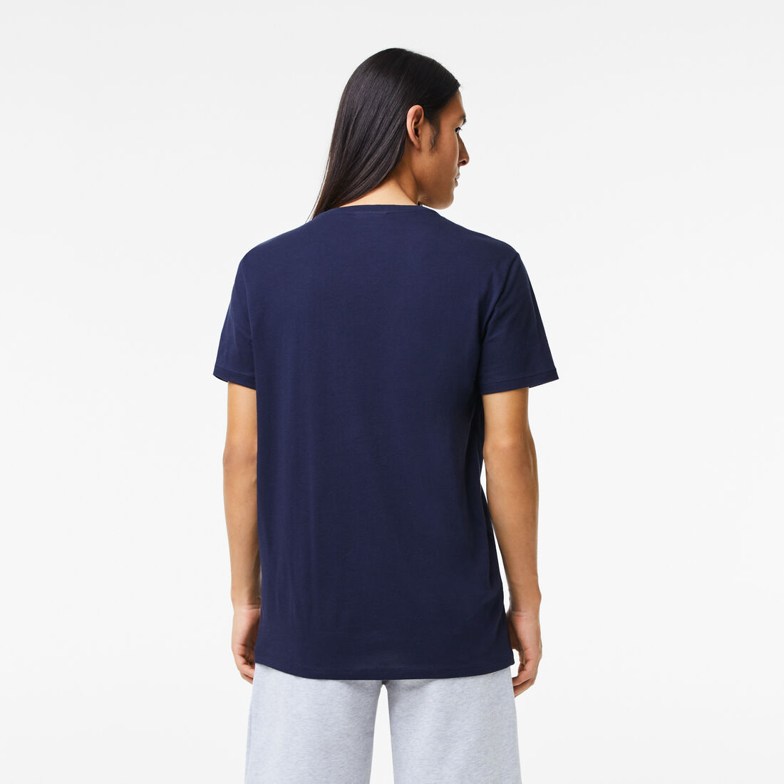 Lacoste V-neck Pima Cotton Jersey Men's T Shirts Navy Blue | 205-IKWXFS