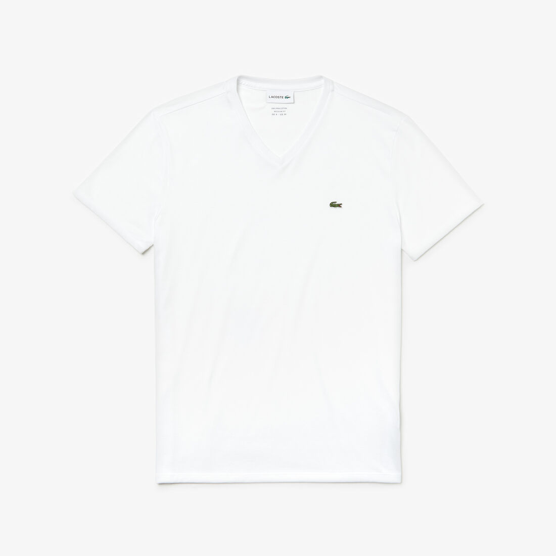 Lacoste V-neck Pima Cotton Jersey Men's T Shirts White | 307-CWURGO