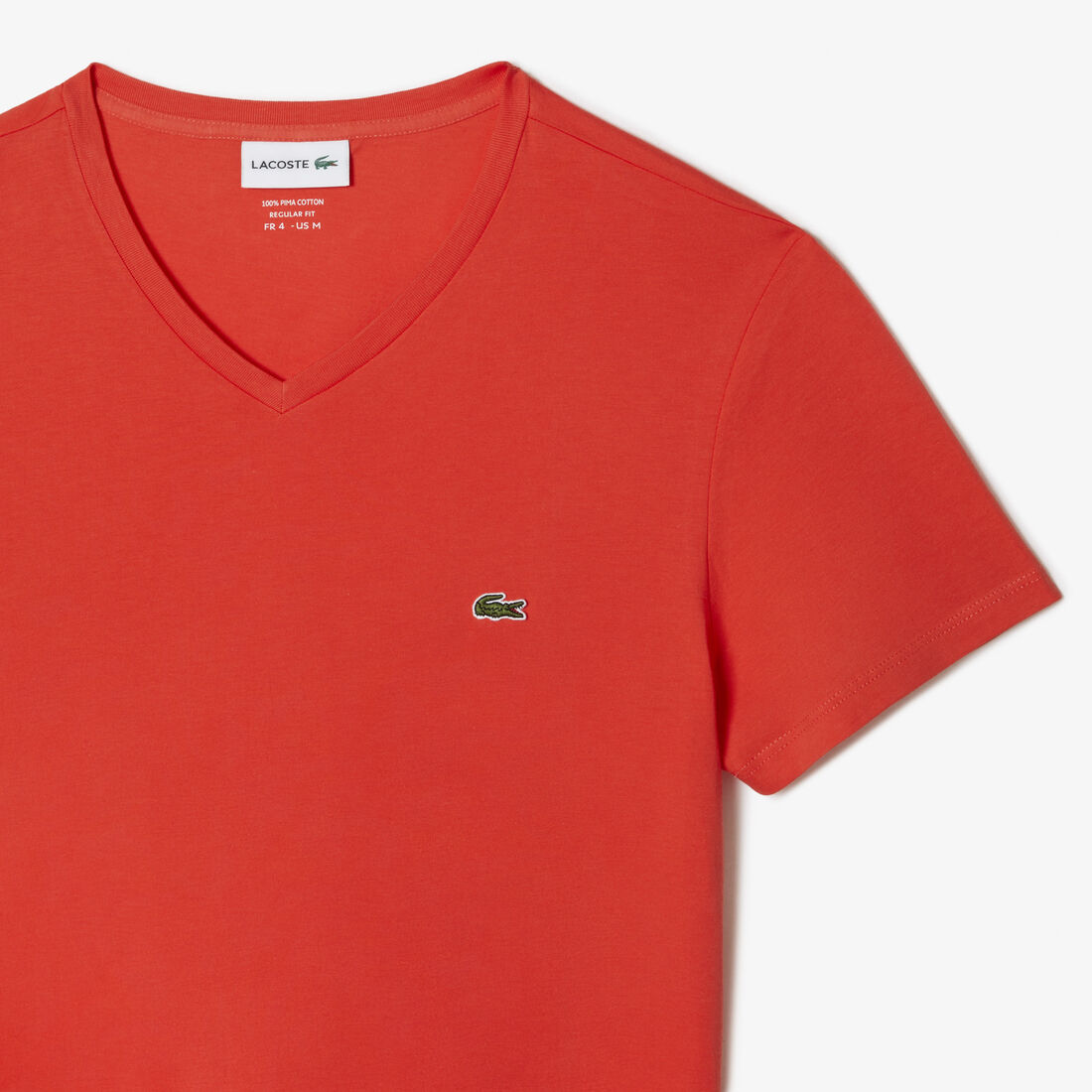 Lacoste V-neck Pima Cotton Jersey Men's T Shirts Orange | 635-SVFWZL