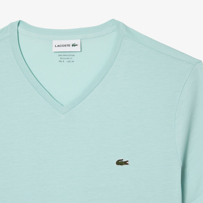 Lacoste V-neck Pima Cotton Jersey Men's T Shirts Light Green | 831-VUIXST