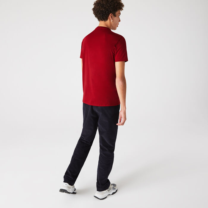 Lacoste V-neck Pima Cotton Jersey Men's T Shirts Red | 869-YFWCJB