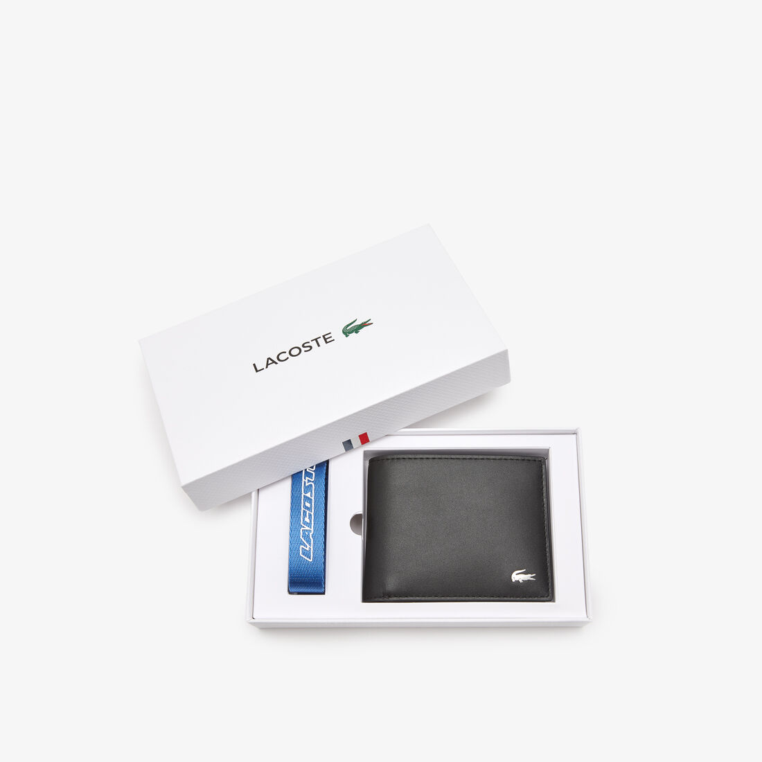 Lacoste Wallet And Matching Key Ring Gift Men's Wallets Black | 567-OZACGS