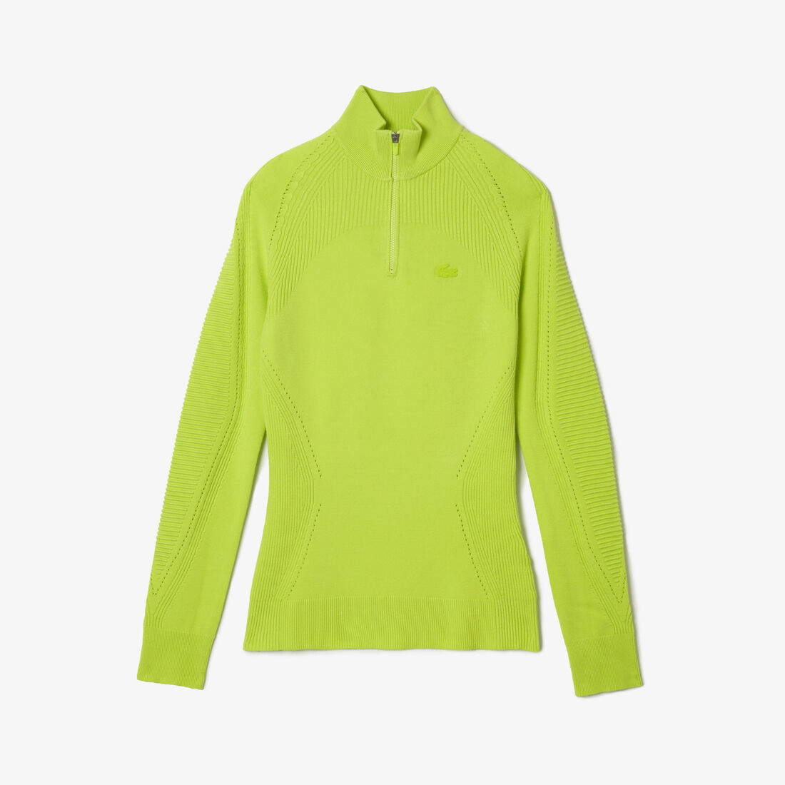 Lacoste Zip Neck Wool Women's Sweatshirts Yellow | 648-BDHCYF